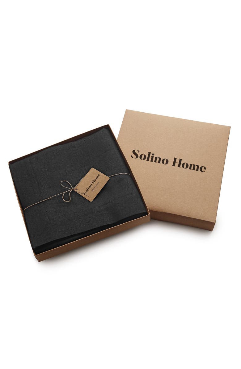 Solino Home Linen Tablecloth for Dining Table, Holiday and Everyday Dining Table Decor - Fete, Alternate, color, Black