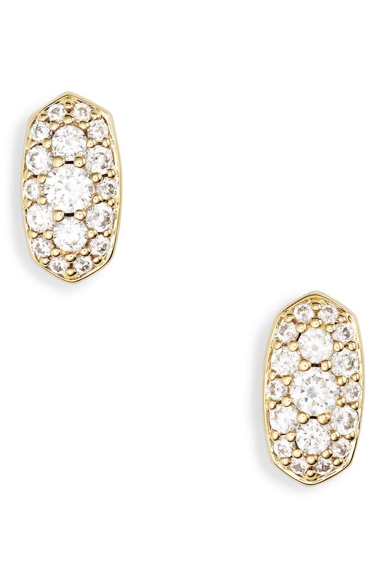 Grayson Crystal Stud Earrings, Main, color, GOLD