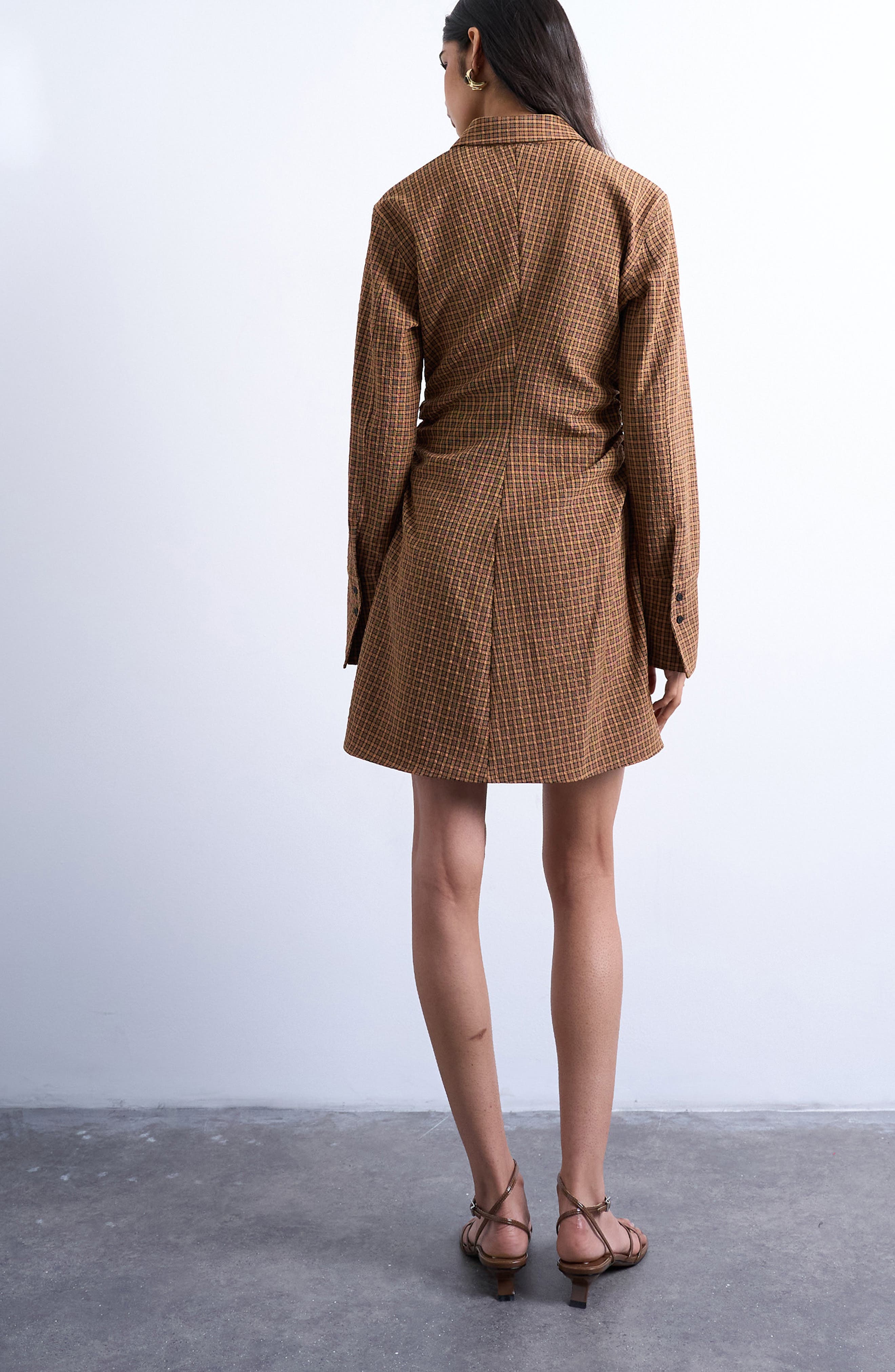 Long Sleeve Ruched Shirtdress - image 2