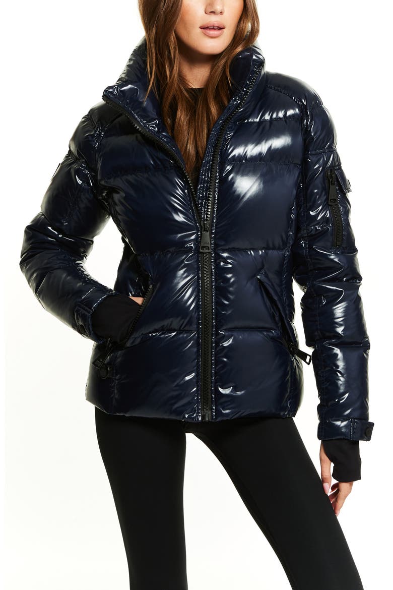 Freestyle Water Resistant Down Puffer Coat, Alternate, color, DARK MARINE