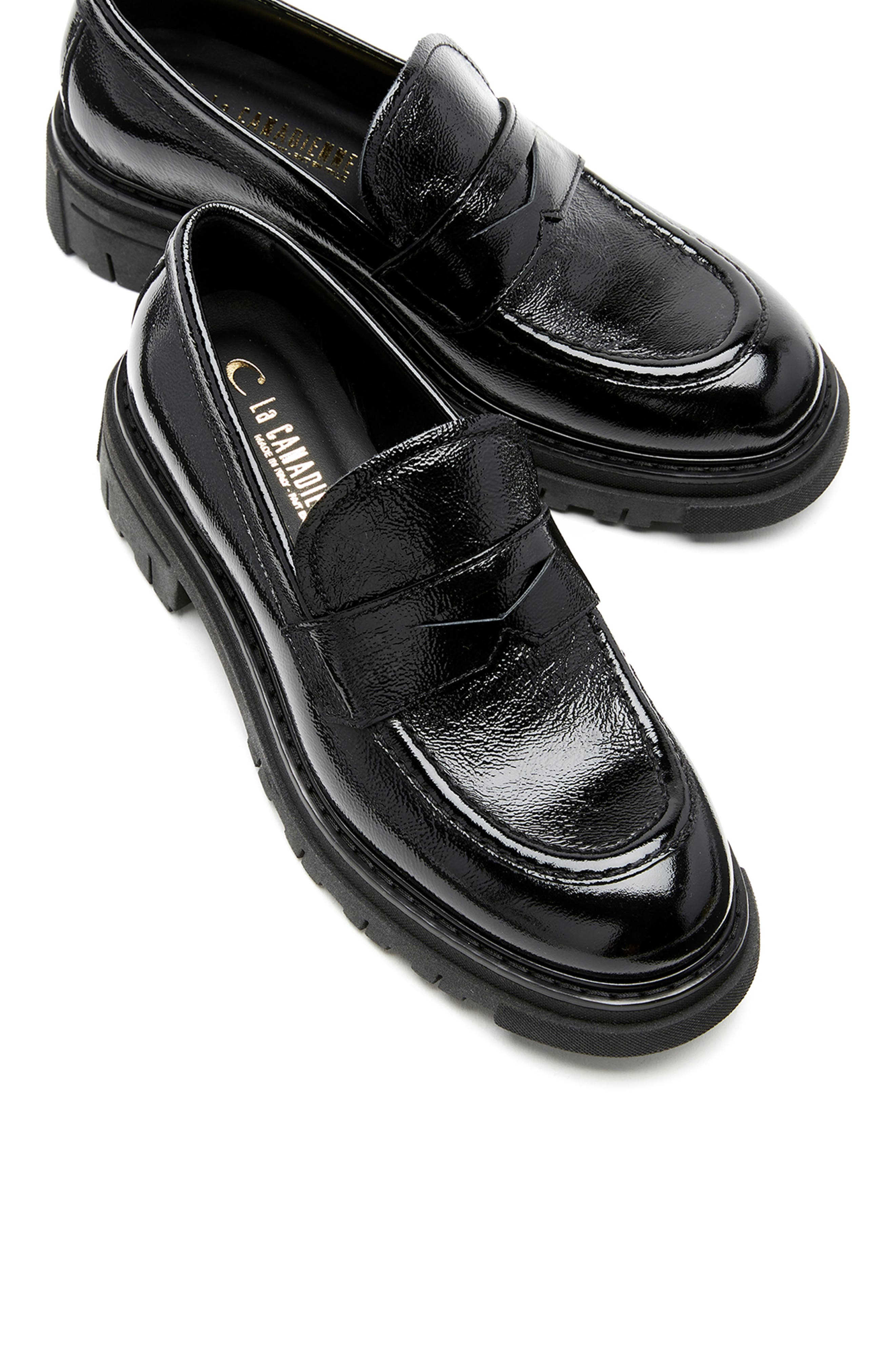 Domino City Dry™ Waterproof Penny Loafer, Alternate, color, BLACK PATENT