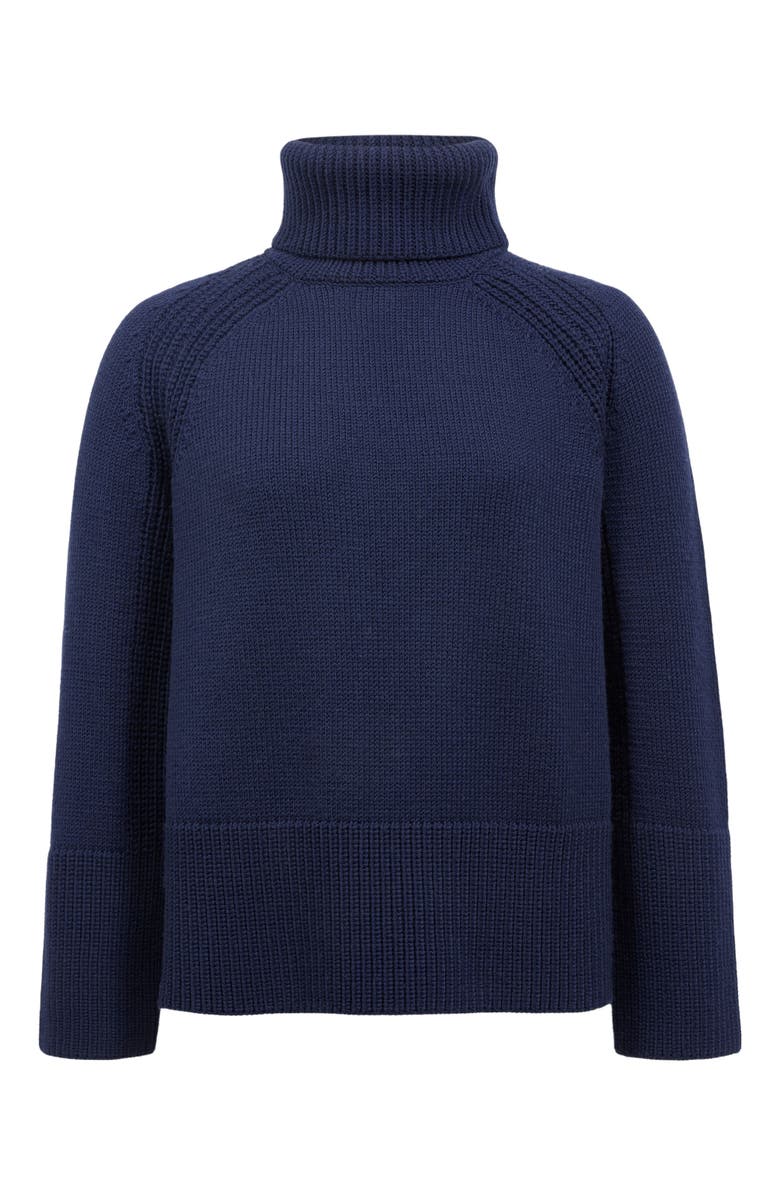 Celtic & Co. Merino Rib Detail Turtleneck Sweater, Alternate, color, Navy