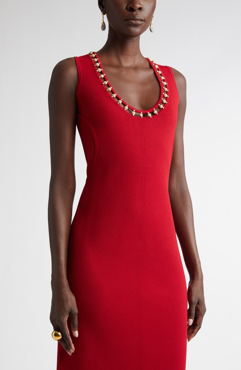 ST. JOHN Embellished Milano Knit Gown, Alternate, color, Hard Haute Red