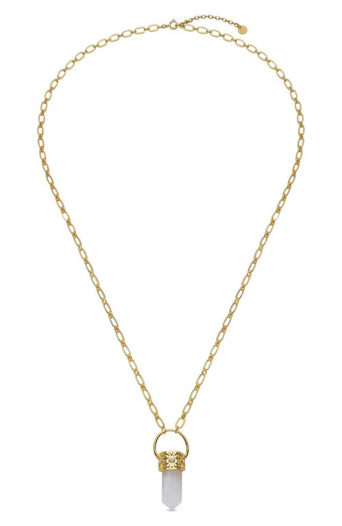 Eye Candy Los Angeles Elina Clear Quartz Pendant Necklace