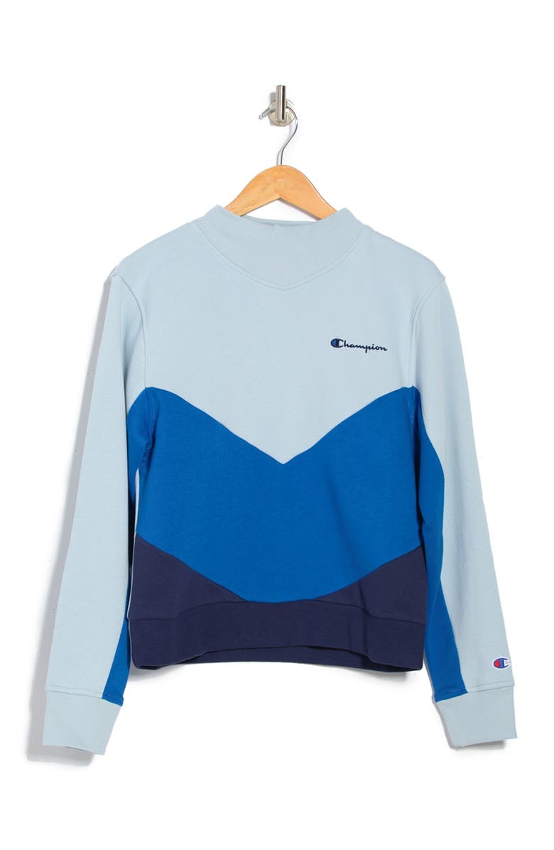 Champion Campus Chevron Stripe Mock Neck Pullover, Alternate, color, 