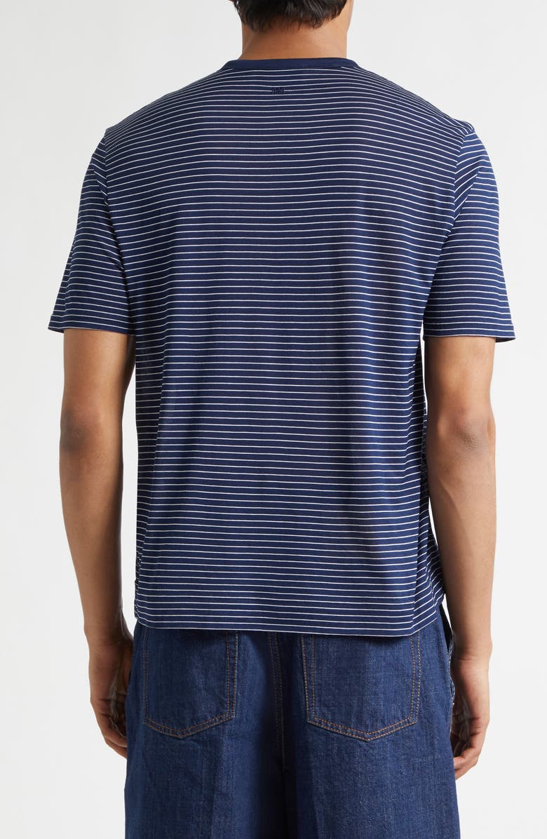 AMI PARIS Classic Fit Stripe T-Shirt, Alternate, color, Encre/ Blanc