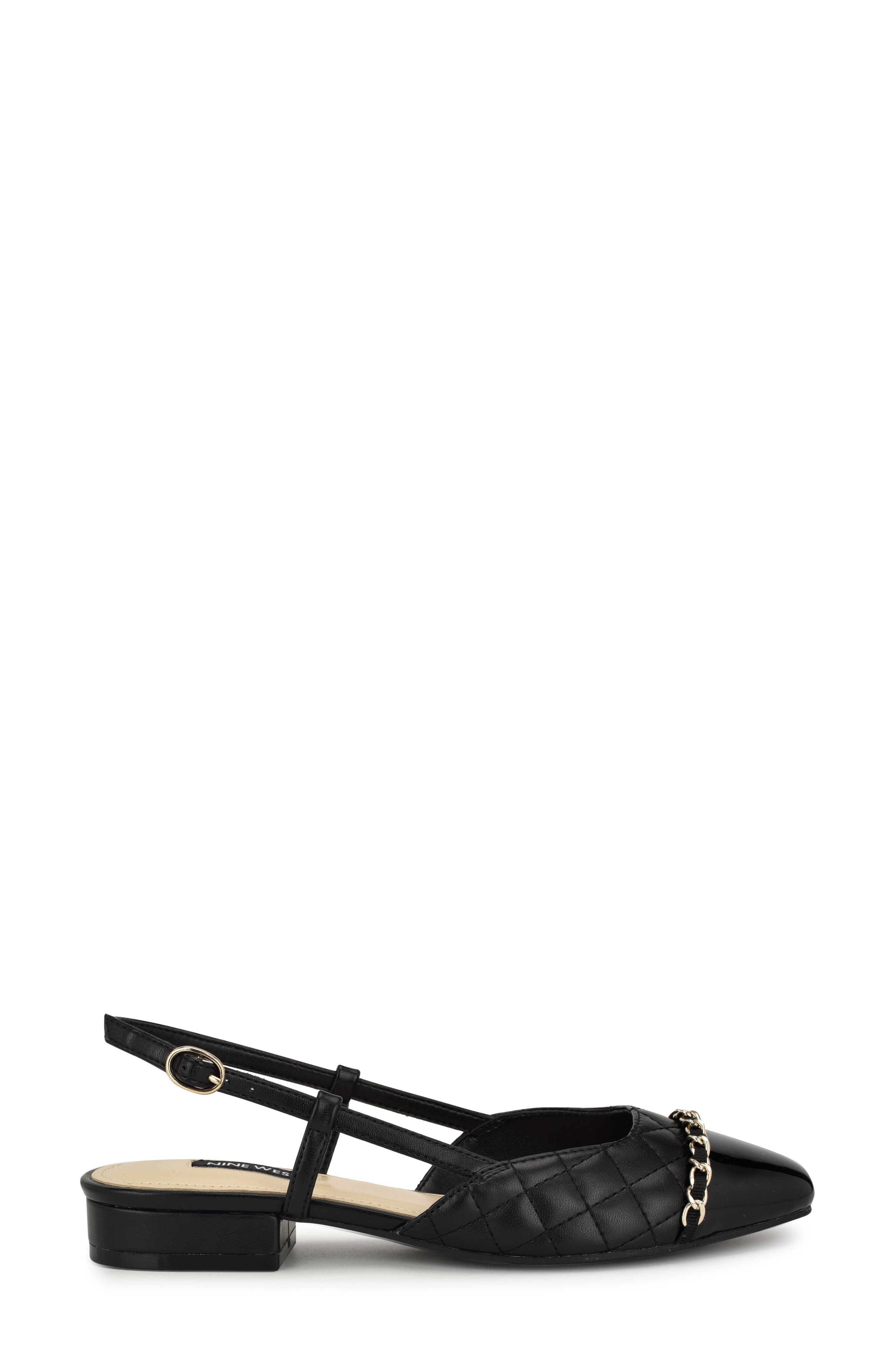 Nine West Charme Slingback Cap Toe Pump, Alternate, color, Black/ Nero/ Black