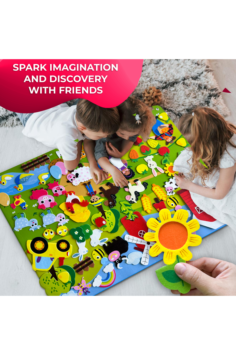 Kids Felt Board Learning Set, Alternate, color, Farm
