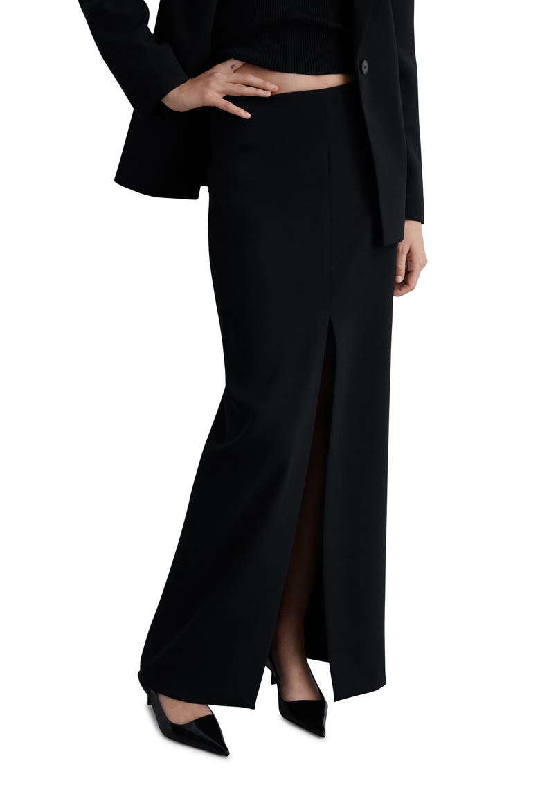 Front Slit Skirt, Main, color, BLACK