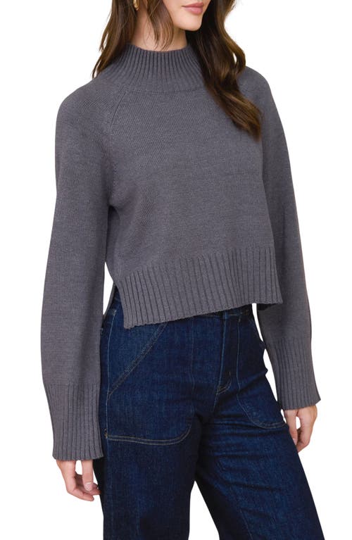 Blu Pepper Turtleneck Cozy Sweater In Gray