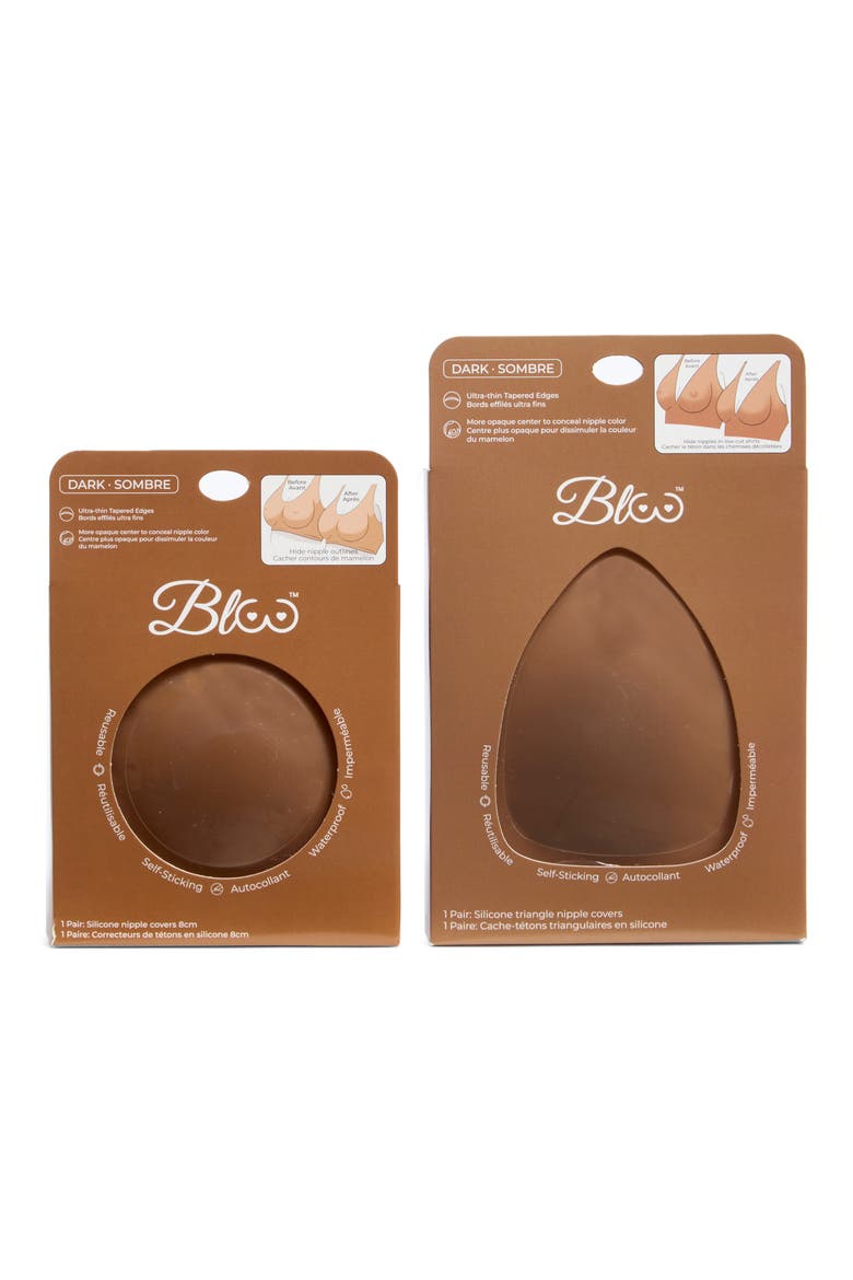 Perfect Pair Assorted 2-Pack Round & Triangle Nipple Covers, Alternate, color, DARK