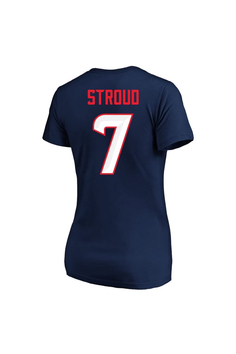 Women's C.J. Stroud Navy Houston Texans Plus Size Fair Catch Name & Number Scoop Neck T-Shirt, Alternate, color, Navy