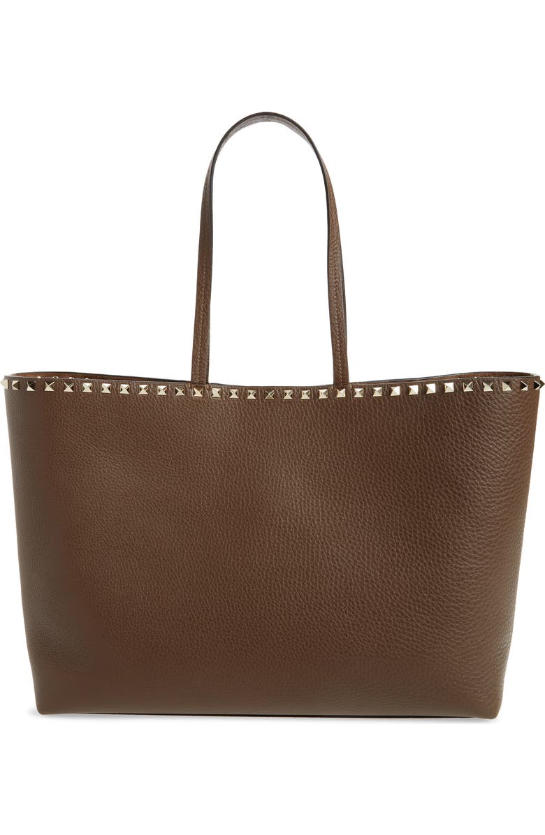 Valentino Garavani Rockstud Leather Tote, Main, color,