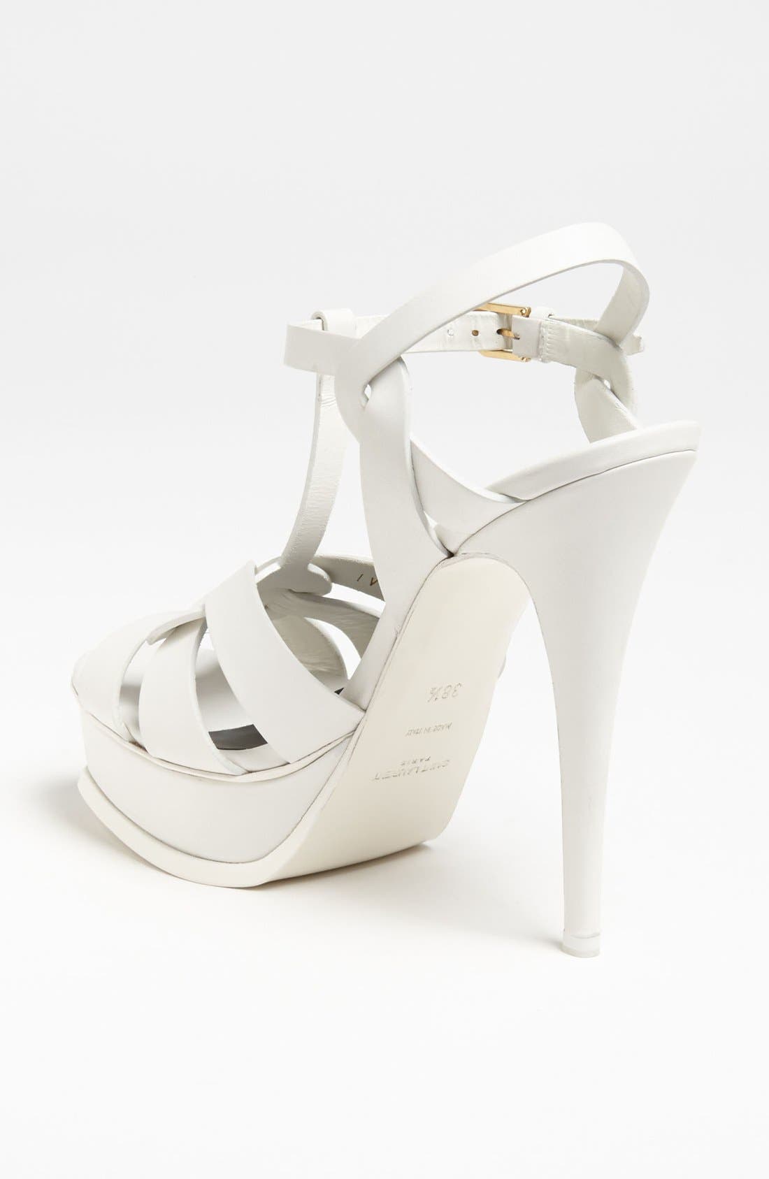 Saint Laurent Tribute T-Strap Platform Sandal, Alternate, color, 