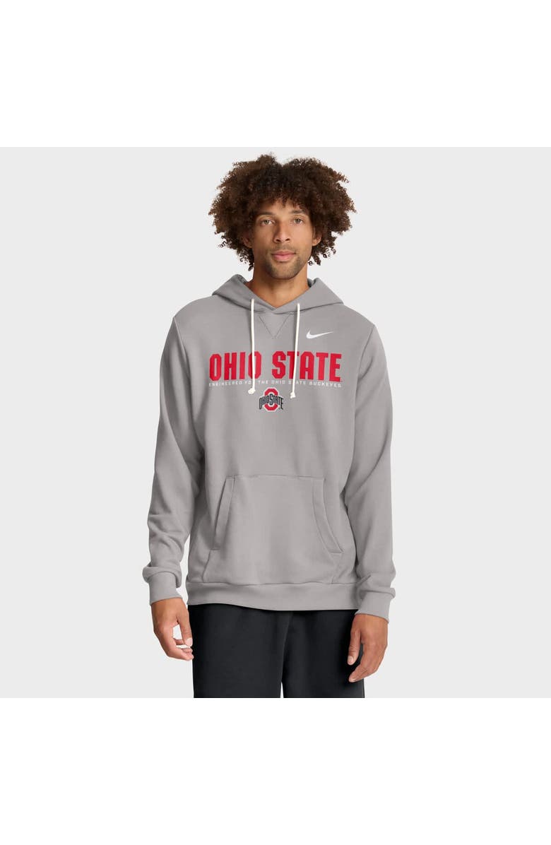 Nike Men's Nike Gray Ohio State Buckeyes 2025 Sideline Standard Issue Dri-FIT Hoodie, Main, color, Gray