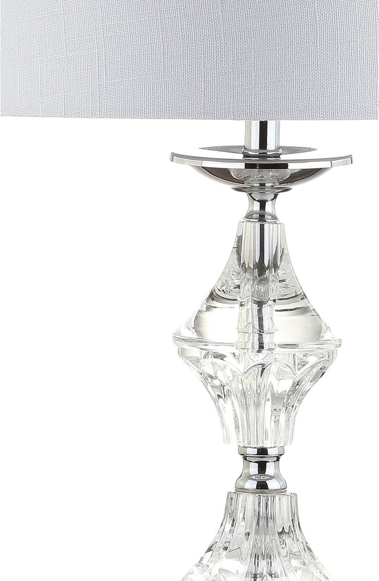 JONATHAN Y Madison 27.5" Crystal LED Table Lamp, Clear/Chrome, Alternate, color, Clear/Chrome