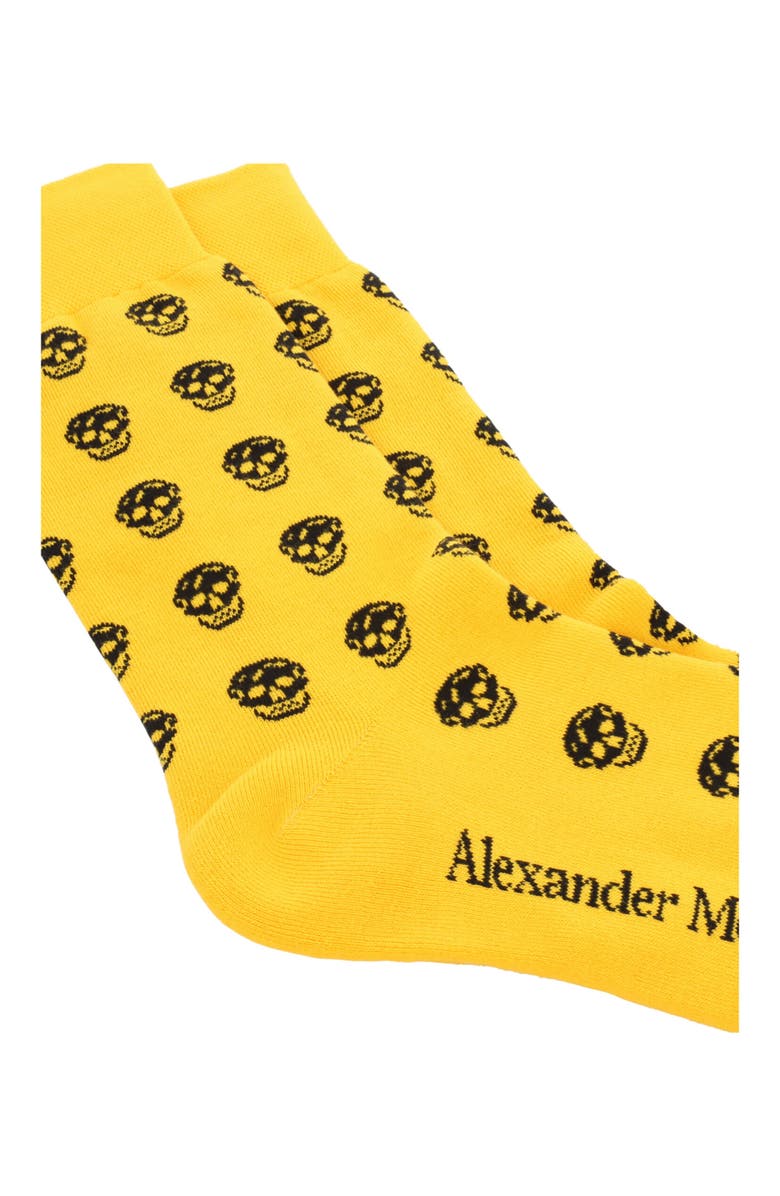 Alexander McQueen Puma Skull Logo Crew Socks, Alternate, color, Yellow Black