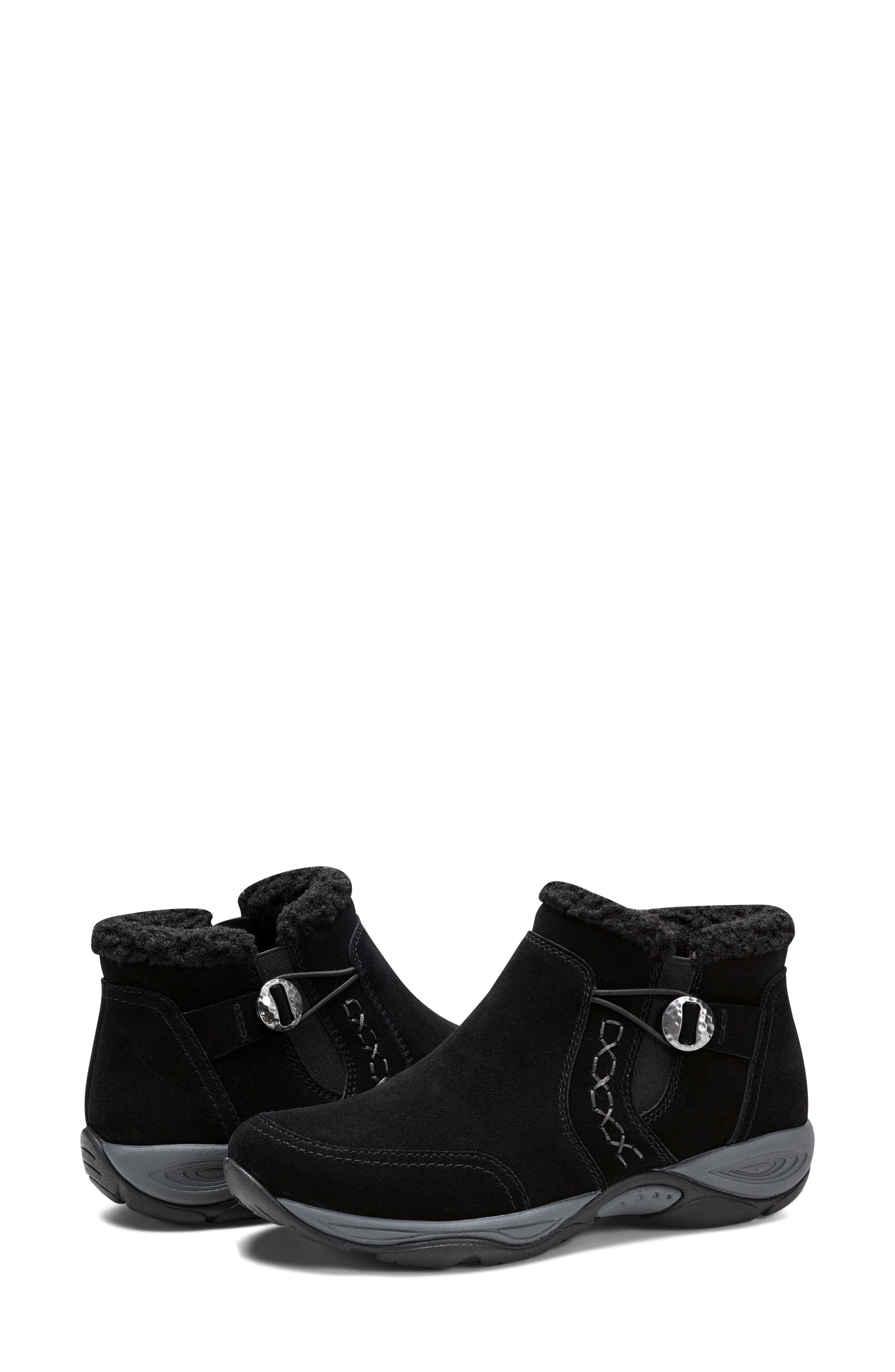 Easy Spirit Erique Water Repellent Faux Shearling Lined Bootie, Alternate, color, Black