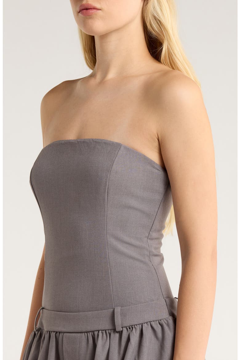 Valentina Strapless Bubble Minidress, Alternate, color, GREY