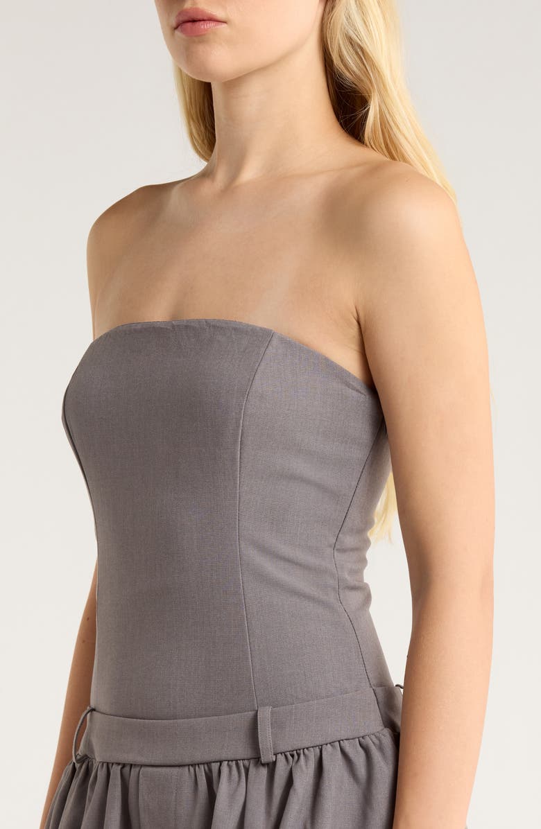 Nia Valentina Strapless Bubble Minidress, Alternate, color, Grey