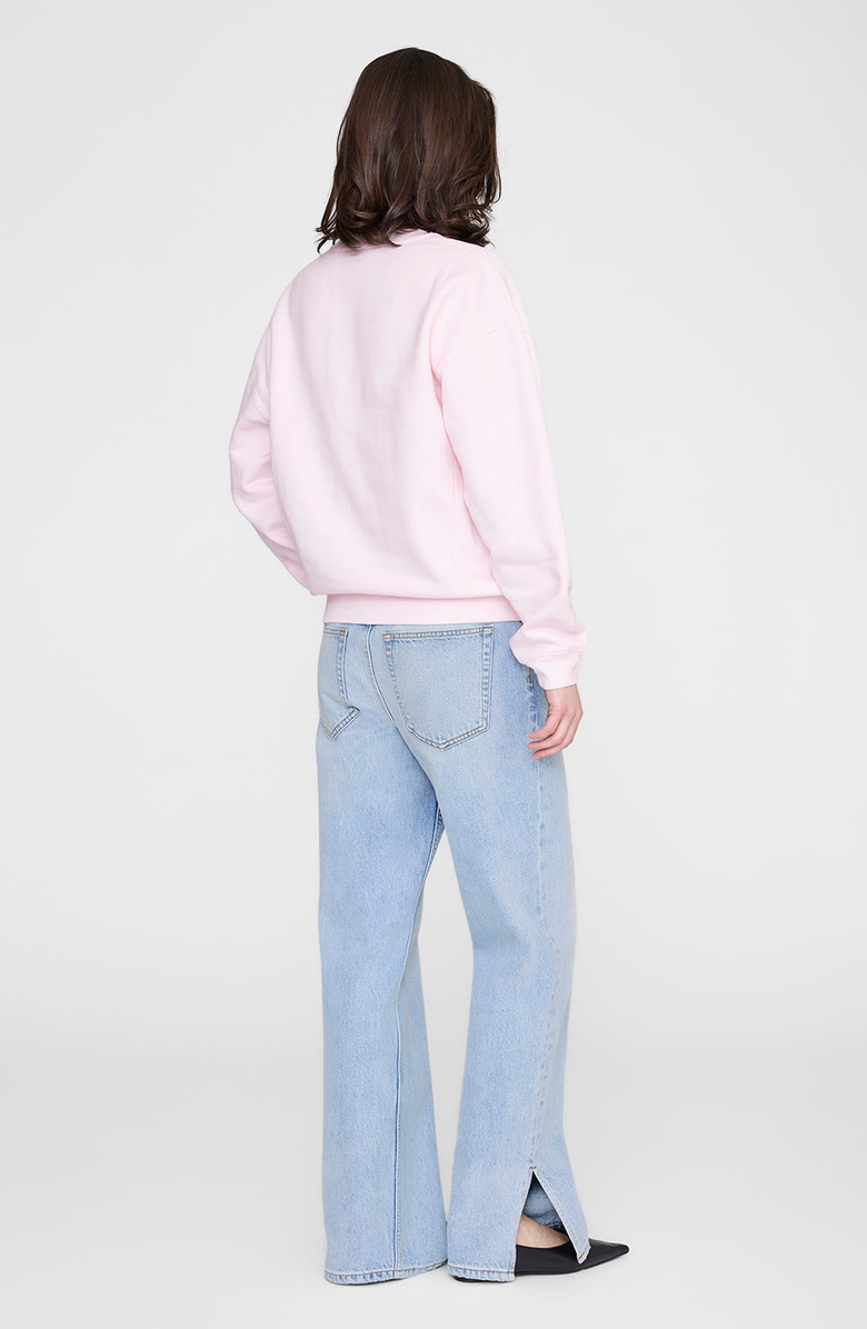 ANINE BING Spencer Crewneck Pullover Sweatshirt, Alternate, color, Powder Pink