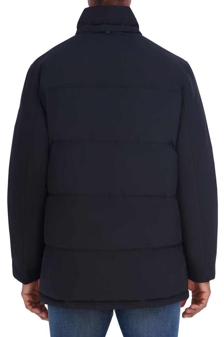 Faille Hooded Parka, Alternate, color, BLACK
