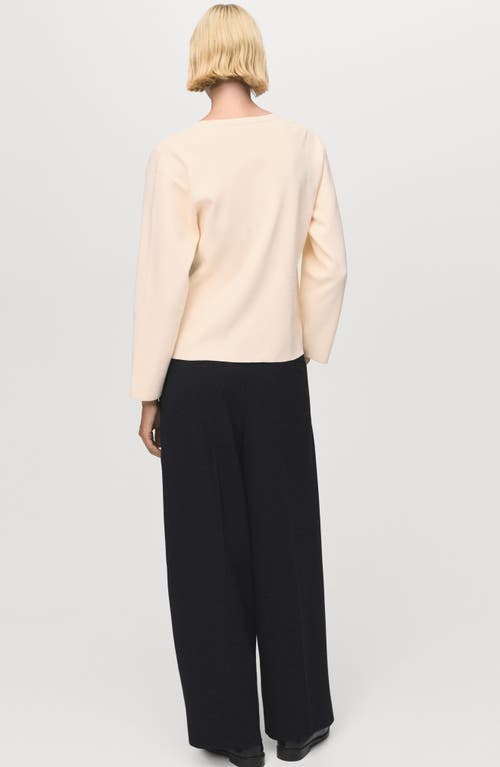 Mango Knit Jacket In Neutral