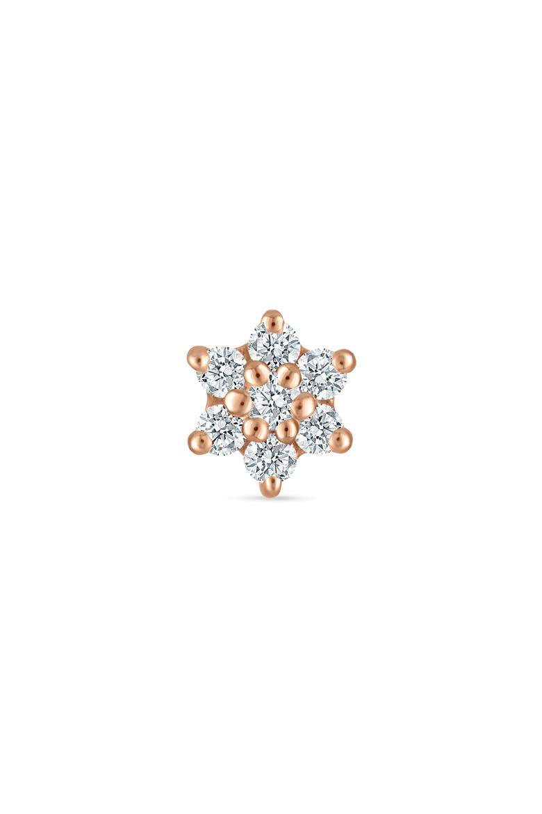 Diamond Flower Single Stud Earring, Alternate, color, ROSE GOLD
