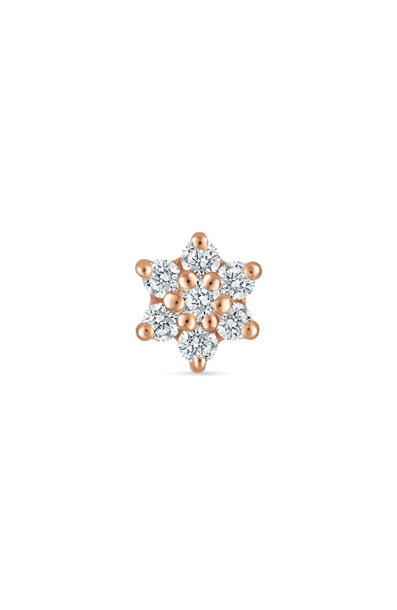 MARIA TASH Diamond Flower Single Stud Earring, Alternate, color, Rose Gold