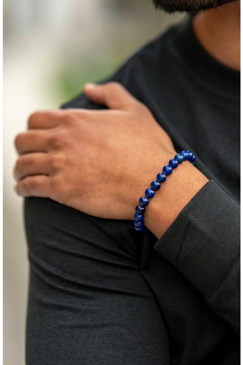 Men's Lapis Beaded Bracelet, Alternate, color, LAPIS