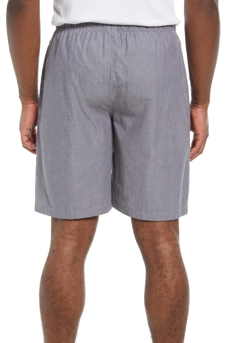 Poplin Pajama Shorts, Alternate, color, DARK GREY CHAMBRAY