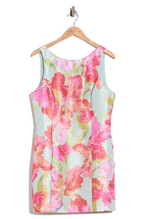 Ren Floral Metallic Jacquard Dress