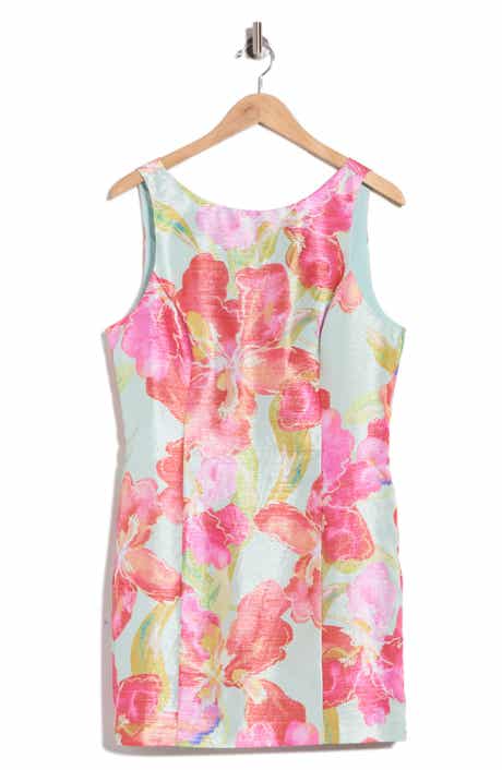 Ren Floral Metallic Jacquard Dress