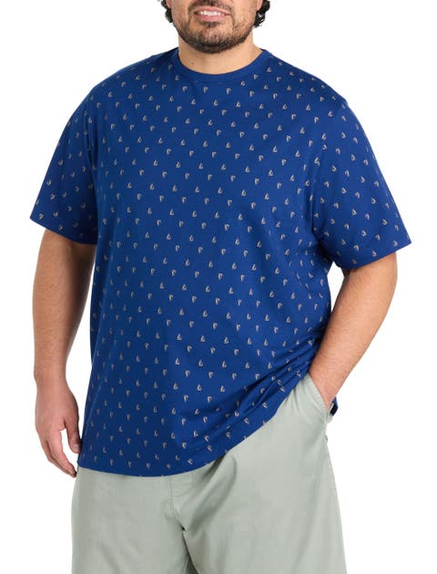 Big & Tall Sailboat Print Moisture-Wicking T-Shirt V2