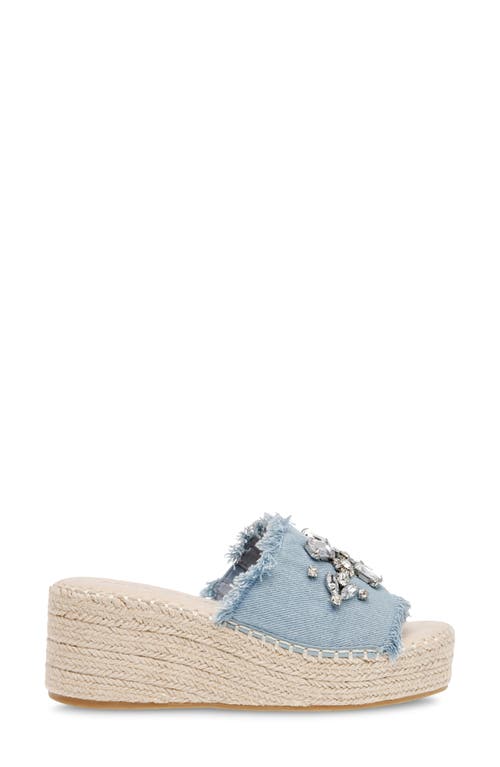 Anne Klein Crystal Espadrille Slide Sandal In Denim