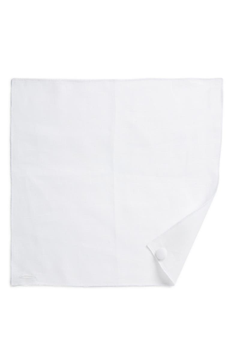 CLIFTON WILSON Solid Linen Pocket Square, Alternate, color, 