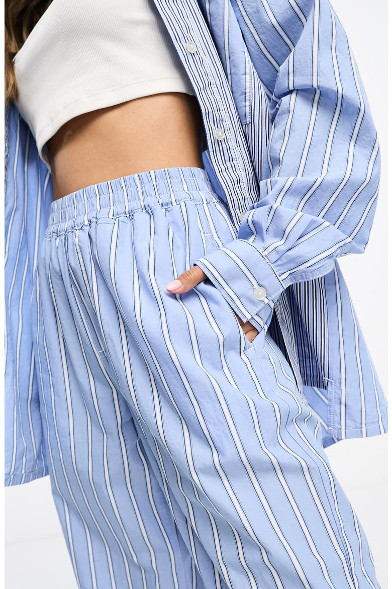 Stripe Pull-On Wide Leg Pants, Alternate, color, LIGHT BLUE