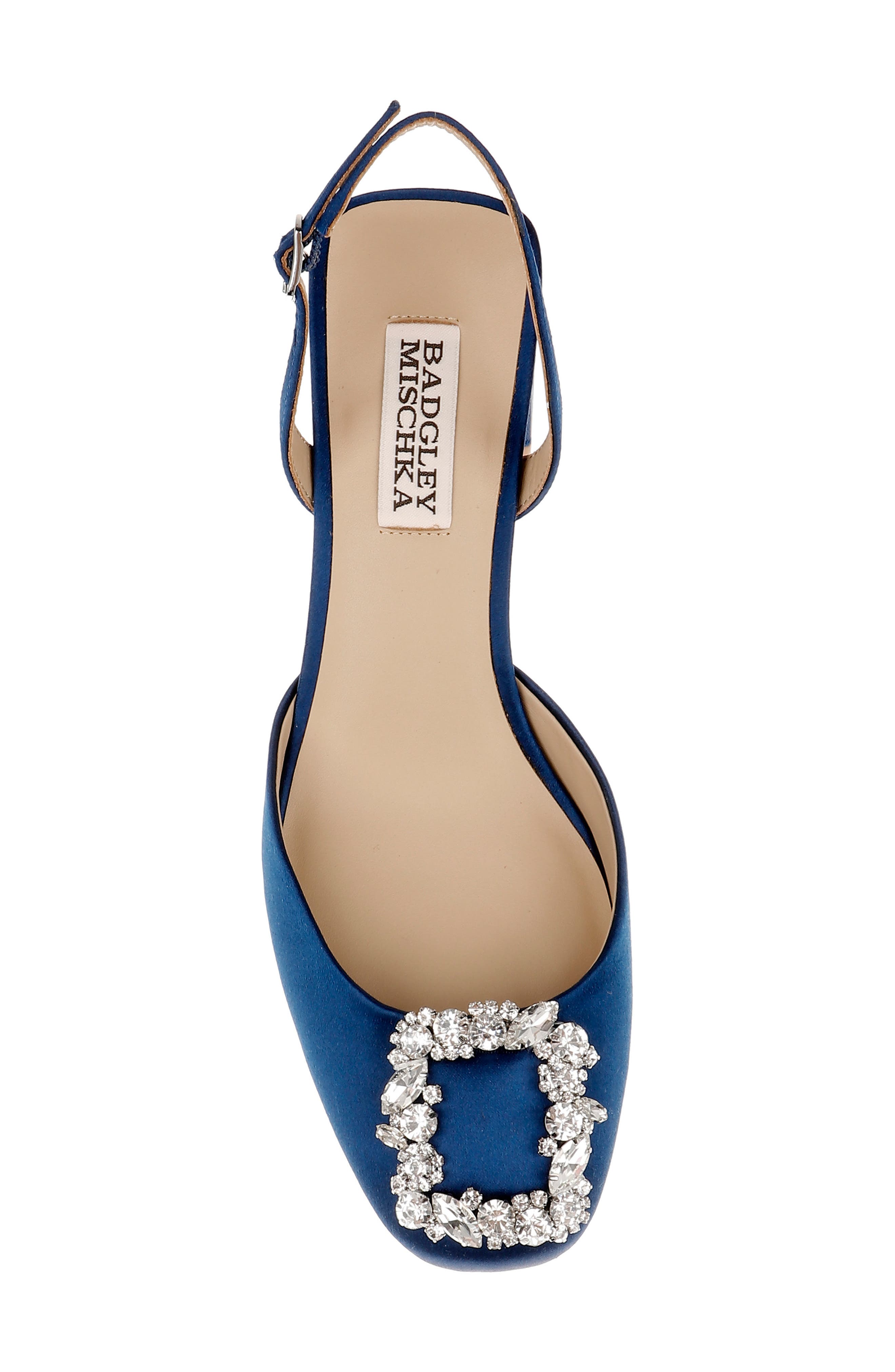 Badgley Mischka Collection Vivia Slingback Pump, Alternate, color, Blue Satin
