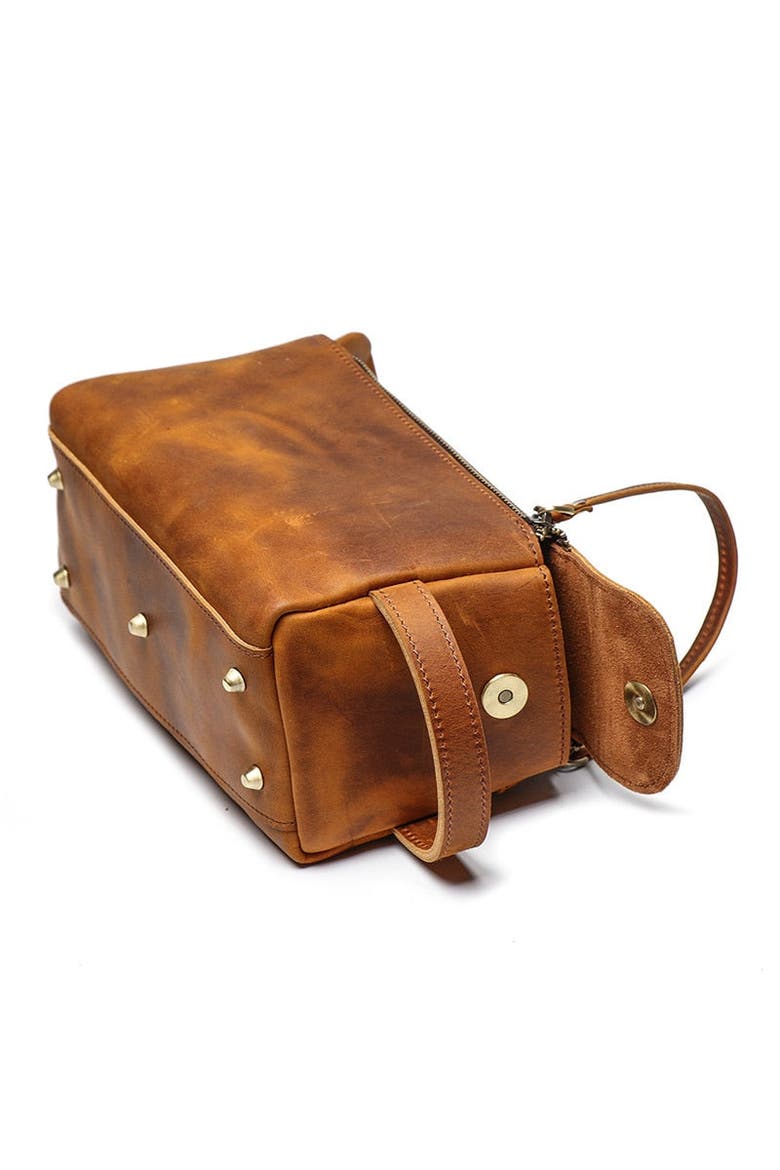 Dado Leather Dopp Kit | Handmade Leather Toiletry Bag, Alternate, color, Brown