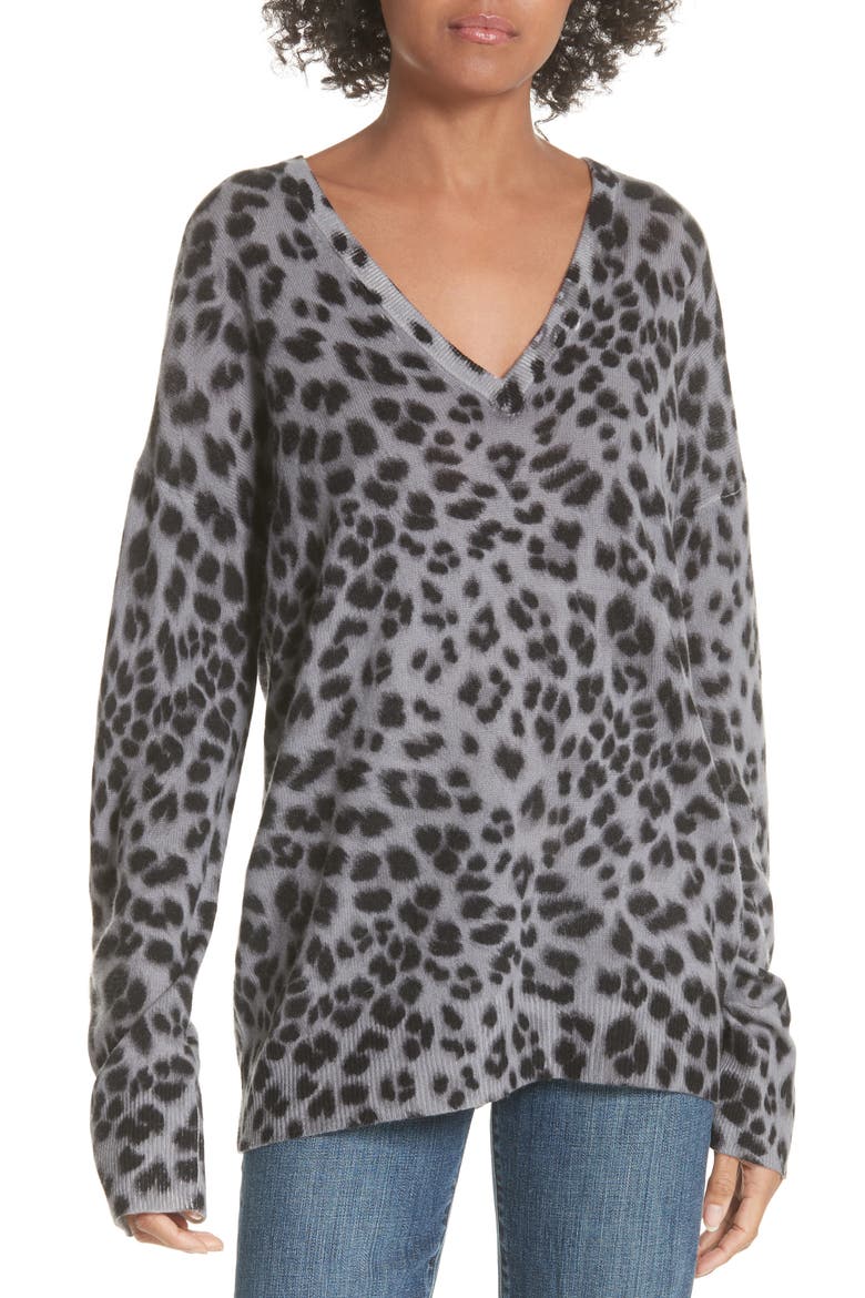 Dee Leopard Print Cashmere Sweater, Main, color, VINTAGE INK MULTI