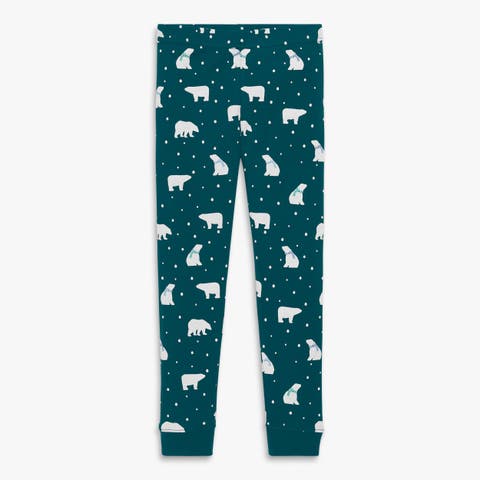 Kids Organic Long Sleeve Pj Pant In Holiday Animal Friends (Toddler, Little Kid, Big Kid)