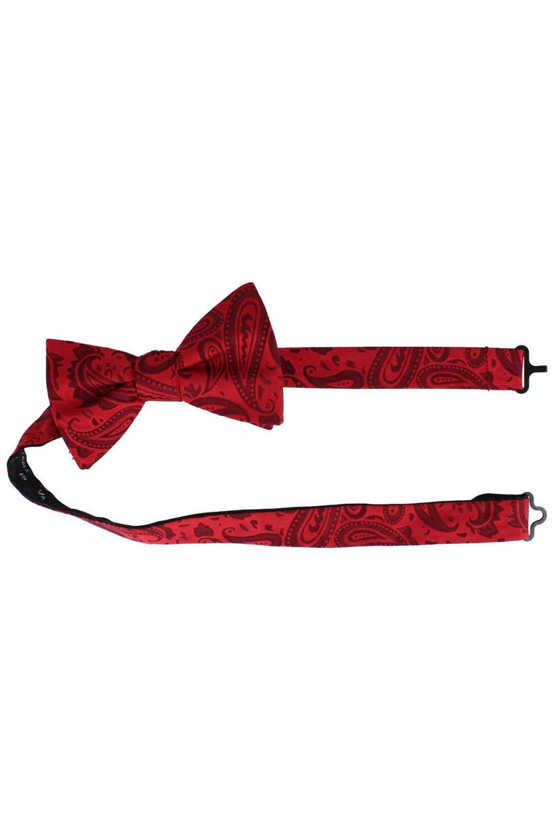 Banbury Tone on Tone Paisley Silk Bow Tie, Alternate, color, Red