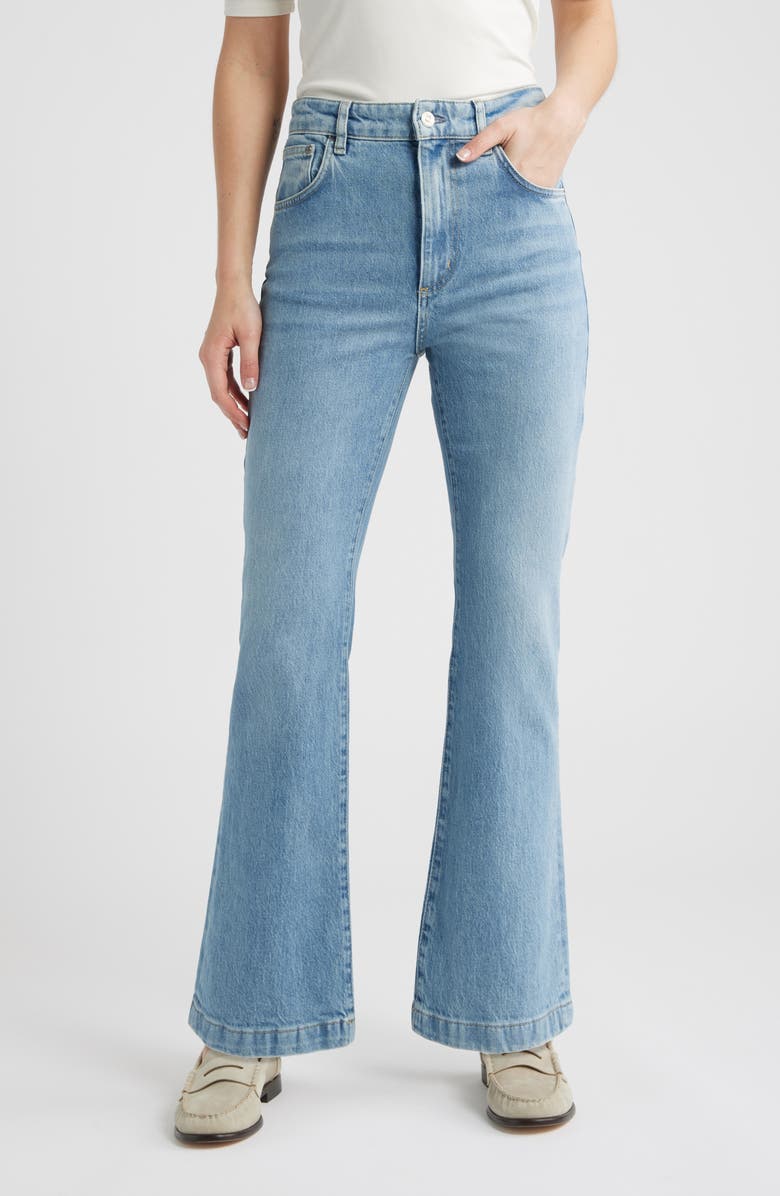 BOSS Lyris Hight Waist Bootcut Jeans, Main, color, Blue