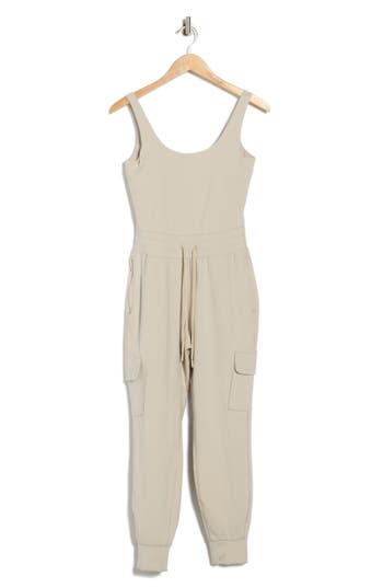 Yogalicious Lux City Day Cargo Jumpsuit In Gray