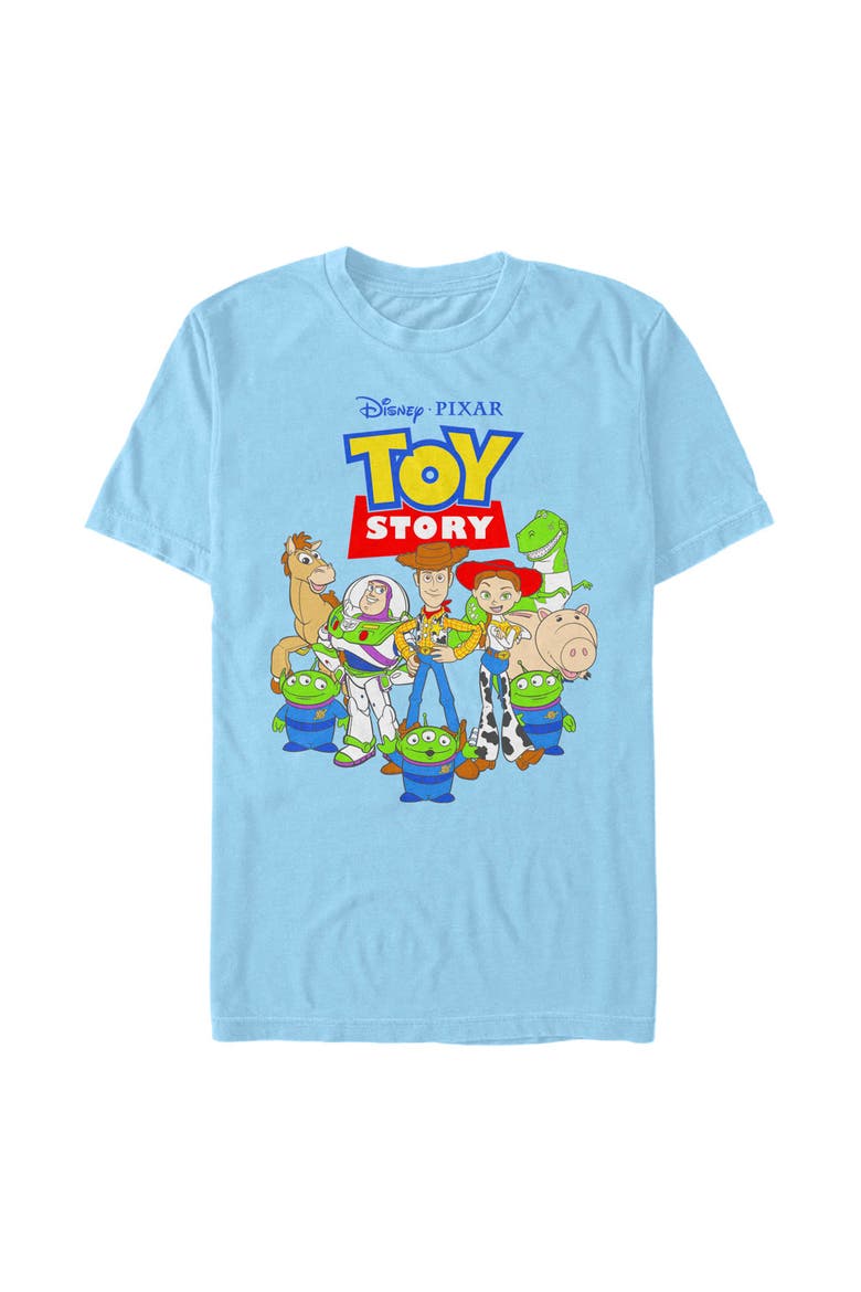 Men's Toy Story Main Characters Logo  Graphic T-Shirt, Main, color, Light Blue