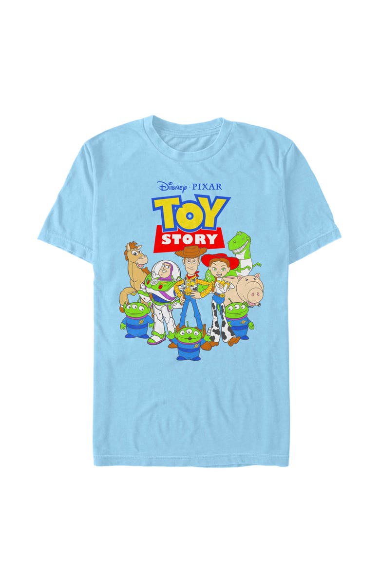 Toy Story Men's Toy Story Main Characters Logo  Graphic T-Shirt, Main, color, Light Blue