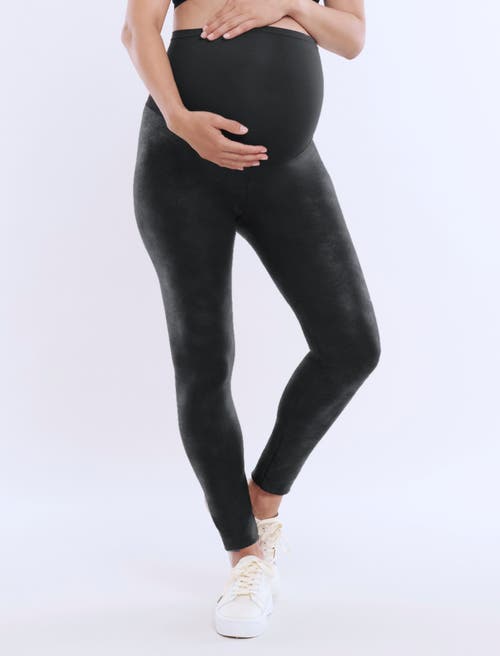 MOTHERHOOD MATERNITY MOTHERHOOD MATERNITY SECRET FIT OVER THE BELLY COATED FULL LENGTH LEGGING
