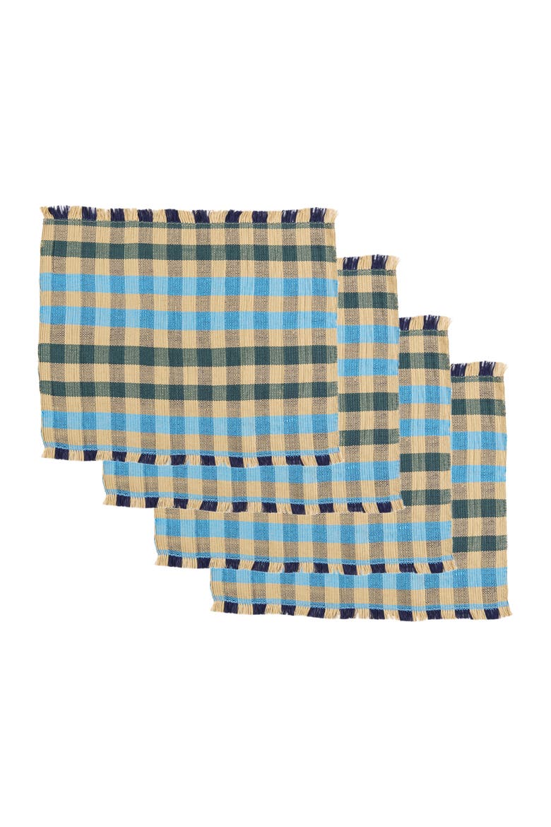 Cuadritos Placemat - Set of 2, Alternate, color, Cyan