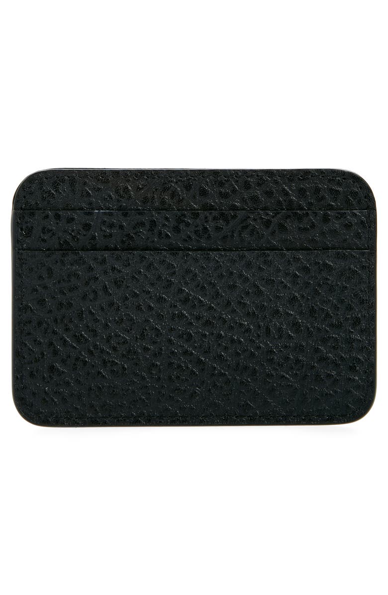 Acne Studios Grained Leather Card Holder, Alternate, color, Black