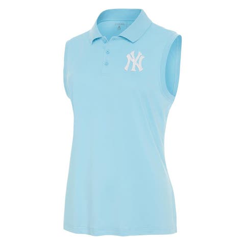 Women's Antigua  Powder Blue New York Yankees Recap Sleeveless Polo